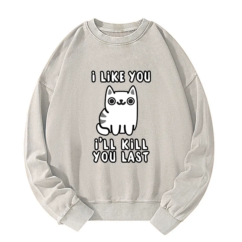 Tokyo-Tiger Cats And Humans Have A Love-hate Relationship Washed Sweatshirt