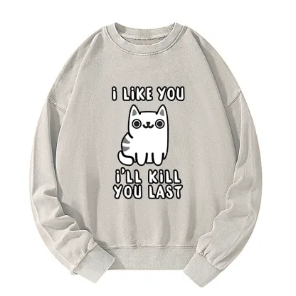 Tokyo-Tiger Cats And Humans Have A Love-hate Relationship Washed Sweatshirt