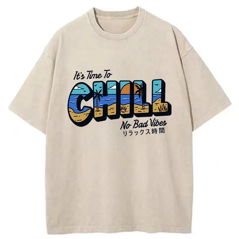 Tokyo-Tiger It's Time To Chill Washed T-Shirt