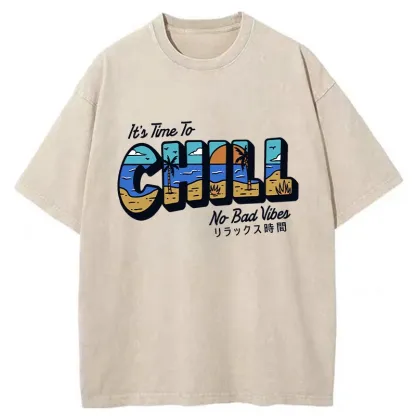 Tokyo-Tiger It's Time To Chill Washed T-Shirt
