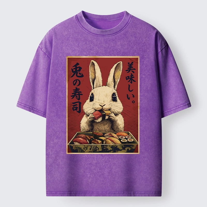 Tokyo-Tiger Rabbit’s Sushi Feast Washed T-Shirt