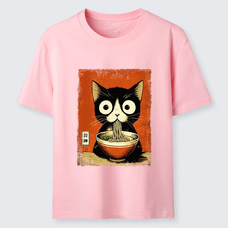 Tokyo-Tiger Ramen Loving Black Cat Classic T-Shirt