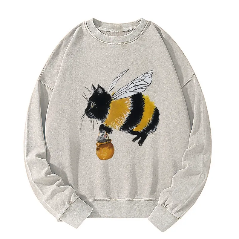Tokyo-Tiger Catbee Funny Washed Sweatshirt Sale
