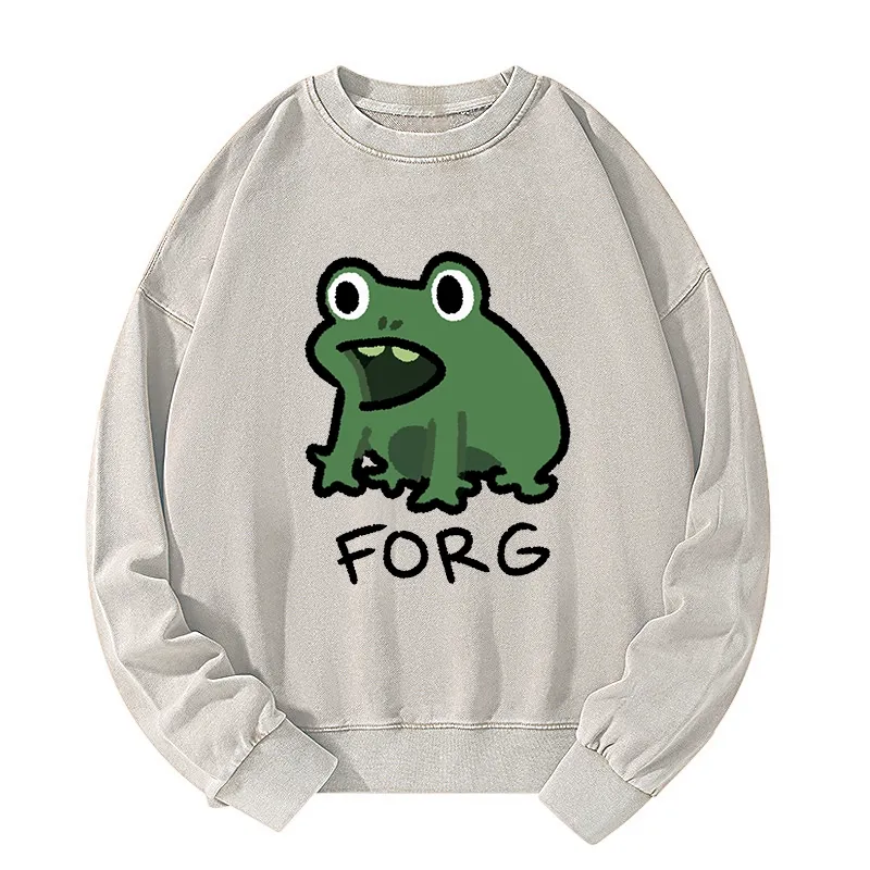 Tokyo-Tiger Funny Forg Japan Washed Sweatshirt Sale
