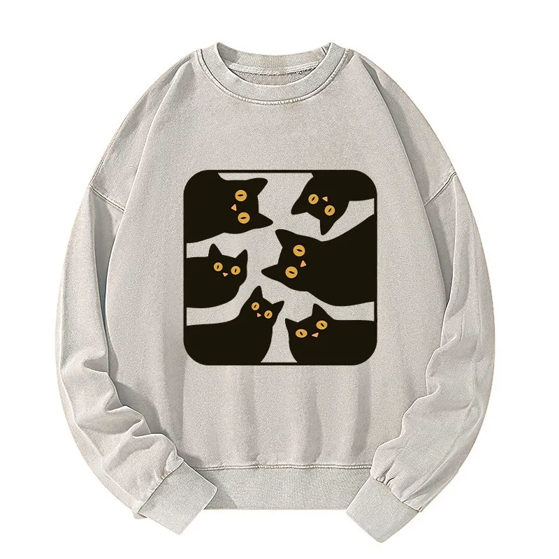 Tokyo-Tiger Cats Are Watching You Washed Sweatshirt Sale