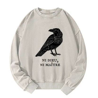 Tokyo-Tiger Crow Have A Strong Sense Of Self Washed Sweatshirt