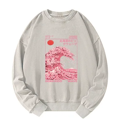 Tokyo-Tiger Sakura Wave Washed Sweatshirt