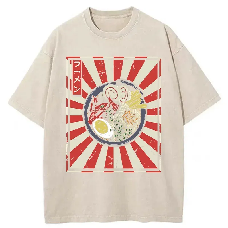 Tokyo-Tiger Japanese Delicious Ramen Washed T-Shirt