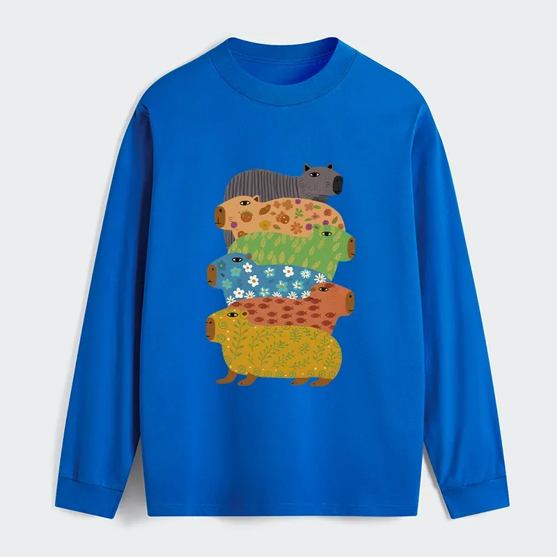 Tokyo-Tiger Colorful Capybaras Classic Long Sleeve T-Shirt