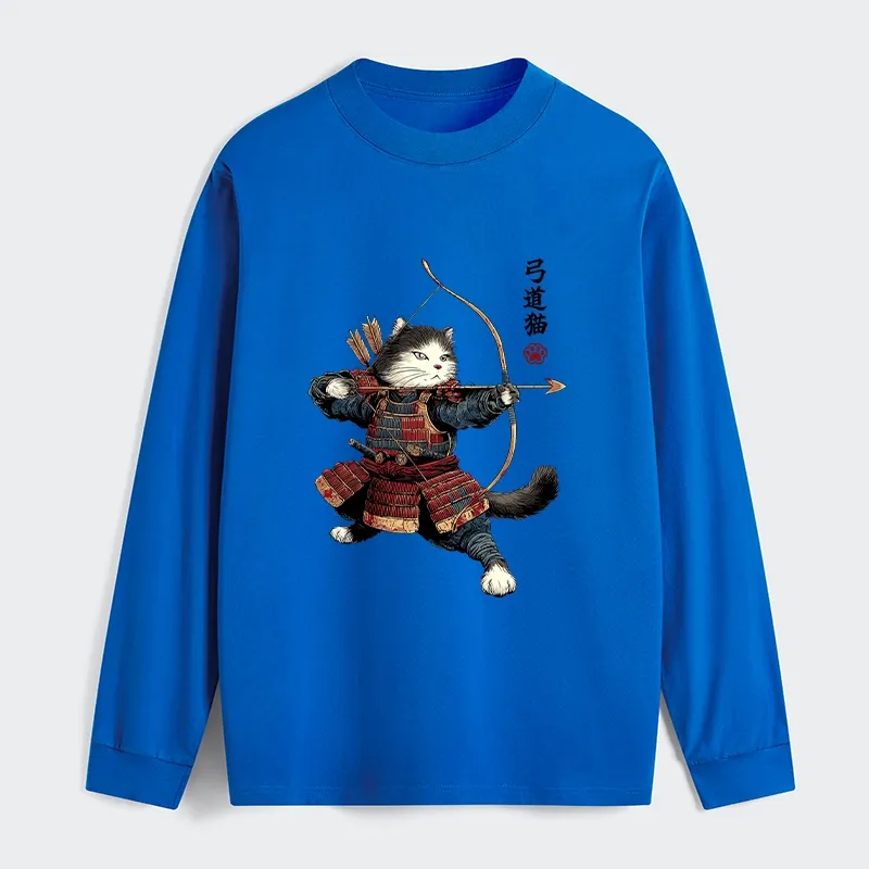 Tokyo-Tiger Kyudo Samurai Cat Classic Long Sleeve T-Shirt