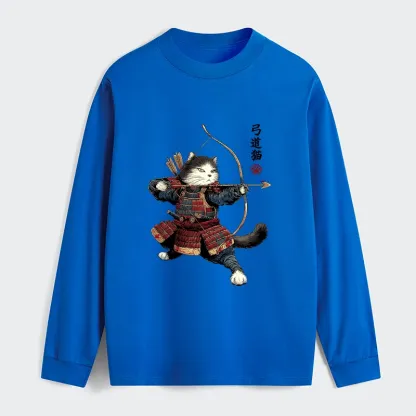 Tokyo-Tiger Kyudo Samurai Cat Classic Long Sleeve T-Shirt
