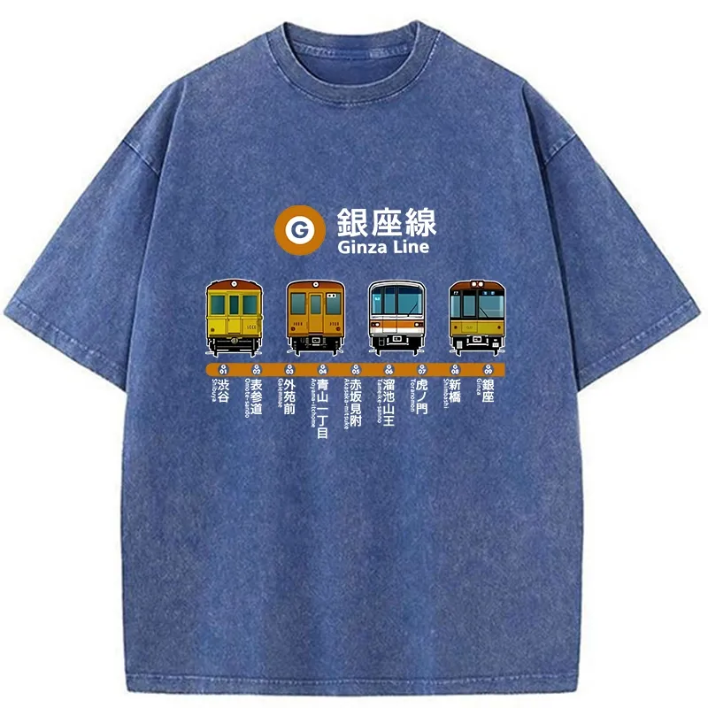 Tokyo-Tiger Japanese Ginza Line Washed T-Shirt