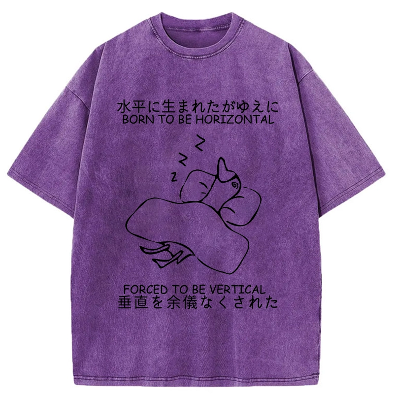 Tokyo-Tiger Born To Be Horizontal Washed T-Shirt