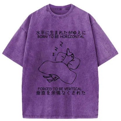 Tokyo-Tiger Born To Be Horizontal Washed T-Shirt