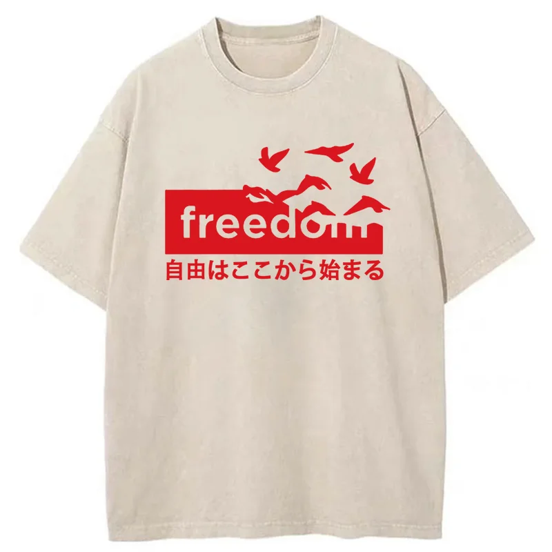 Tokyo-Tiger Freedom Japanese Washed T-Shirt