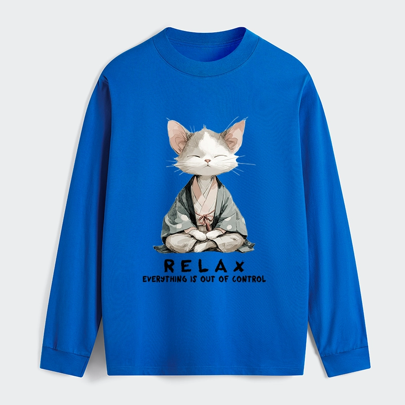 Tokyo-Tiger Zen Cat Relaxation，Everything's Out Of Control Classic Long Sleeve T-Shirt