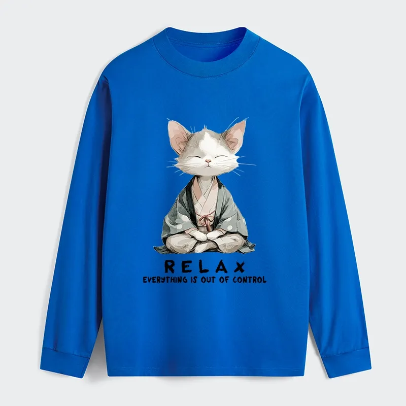Tokyo-Tiger Zen Cat Relaxation，Everything's Out Of Control Classic Long Sleeve T-Shirt