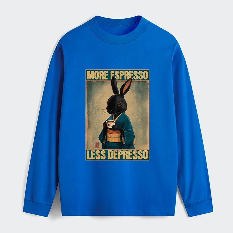 Tokyo-Tiger More Espresso Less Depresso Rabbit Classic Long Sleeve T-Shirt