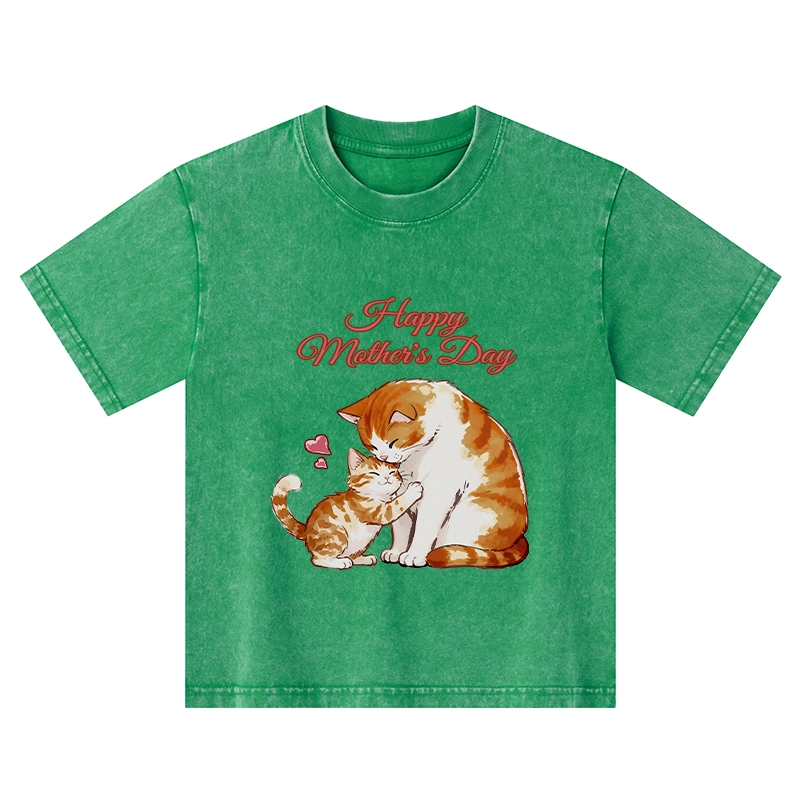 Tokyo-Tiger Love Of Cats Kids Washed T-Shirt