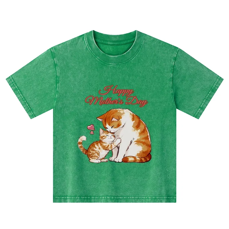 Tokyo-Tiger Love Of Cats Kids Washed T-Shirt