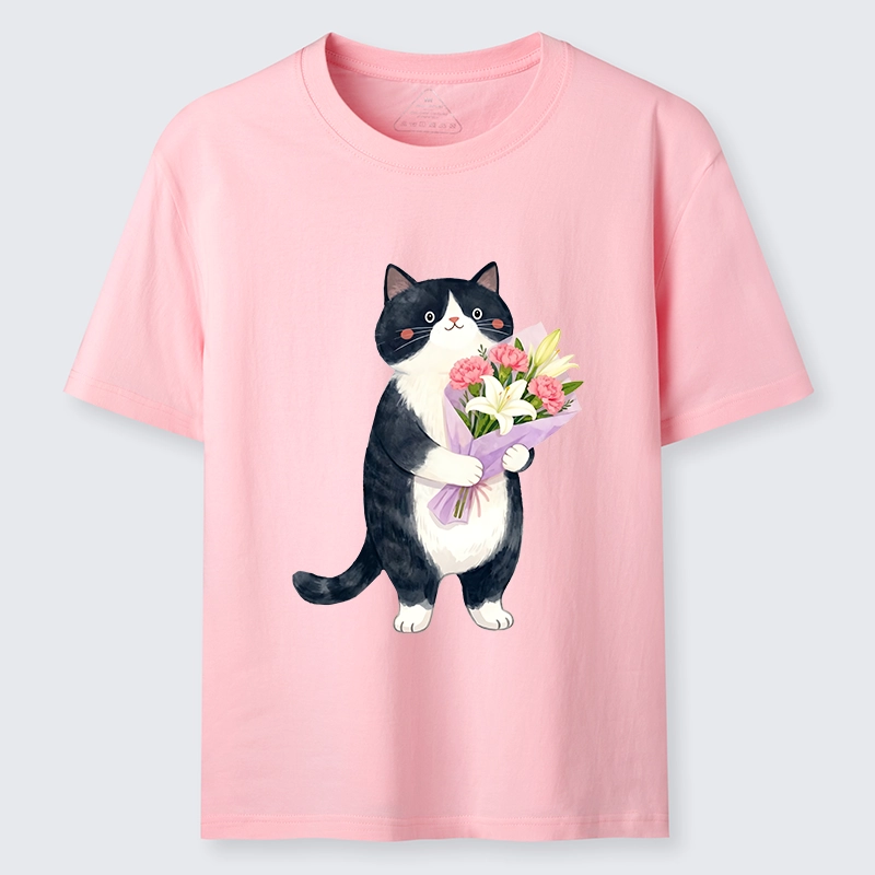 Tokyo-Tiger Sweet Cat Delivers Flowers Classic T-Shirt