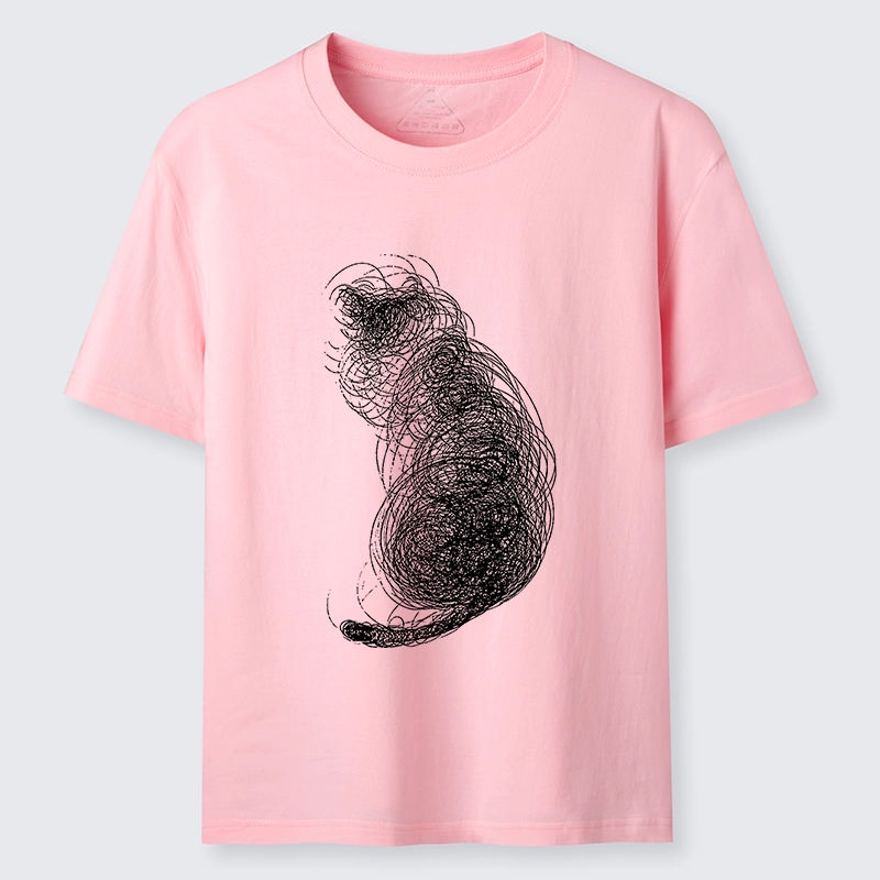 Tokyo-Tiger Chaotic Line Art Of A Curled Cat Classic T-Shirt