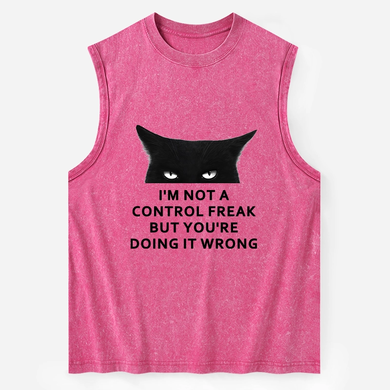 Tokyo-Tiger Control Freak Funny Washed Tank