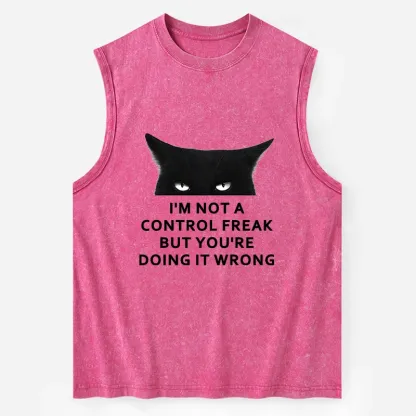 Tokyo-Tiger Control Freak Funny Washed Tank