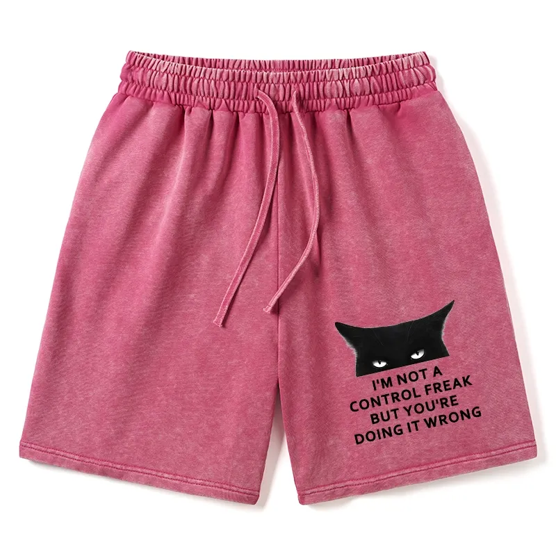 Tokyo-Tiger Control Freak Funny Washed Shorts