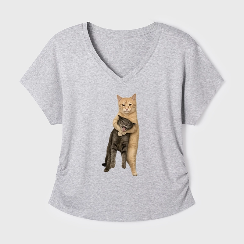 Tokyo-Tiger Orange Cat’s Tight Embrace Modal Dolman Sleeve T-Shirt