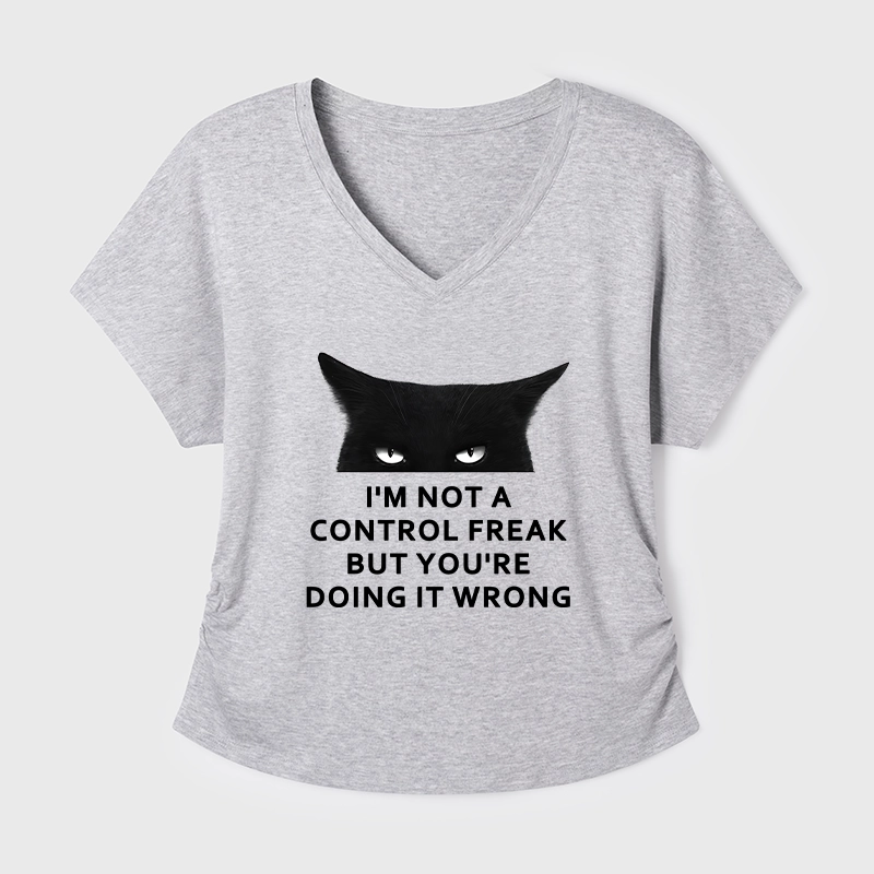 Tokyo-Tiger Control Freak Funny Modal Dolman Sleeve T-Shirt