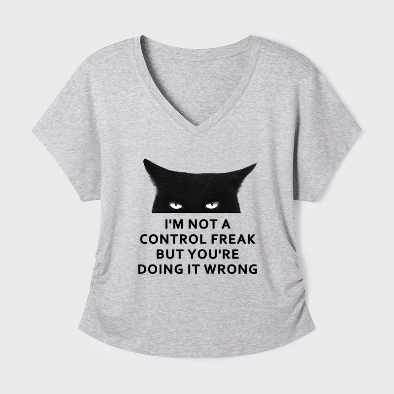 Tokyo-Tiger Control Freak Funny Modal Dolman Sleeve T-Shirt