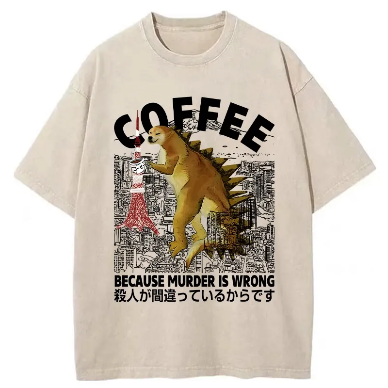 Tokyo-Tiger Because Murder Is Wrong Washed T-Shirt Sale