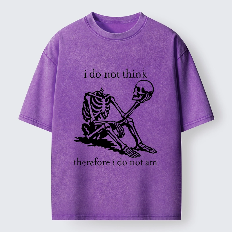 Tokyo-Tiger Philosophical Skeleton Meme Washed T-Shirt