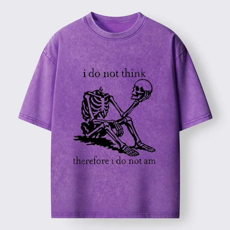 Tokyo-Tiger Philosophical Skeleton Meme Washed T-Shirt