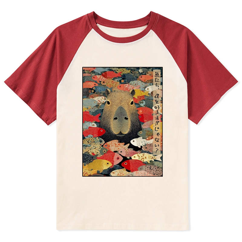 Tokyo-Tiger Am I Too Lovable? Raglan T-shirt