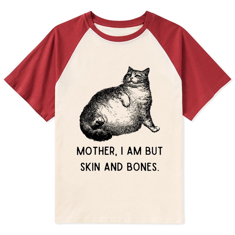 Tokyo-Tiger Skin & Bones Cat Raglan T-shirt