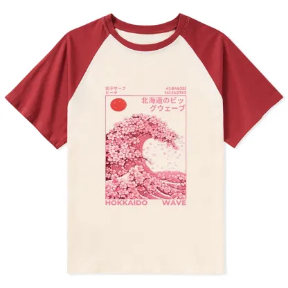 Tokyo-Tiger Sakura Wave Raglan T-shirt