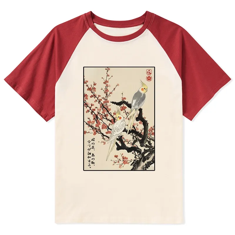 Tokyo-Tiger Whispers of Silent Blossoms Raglan T-shirt