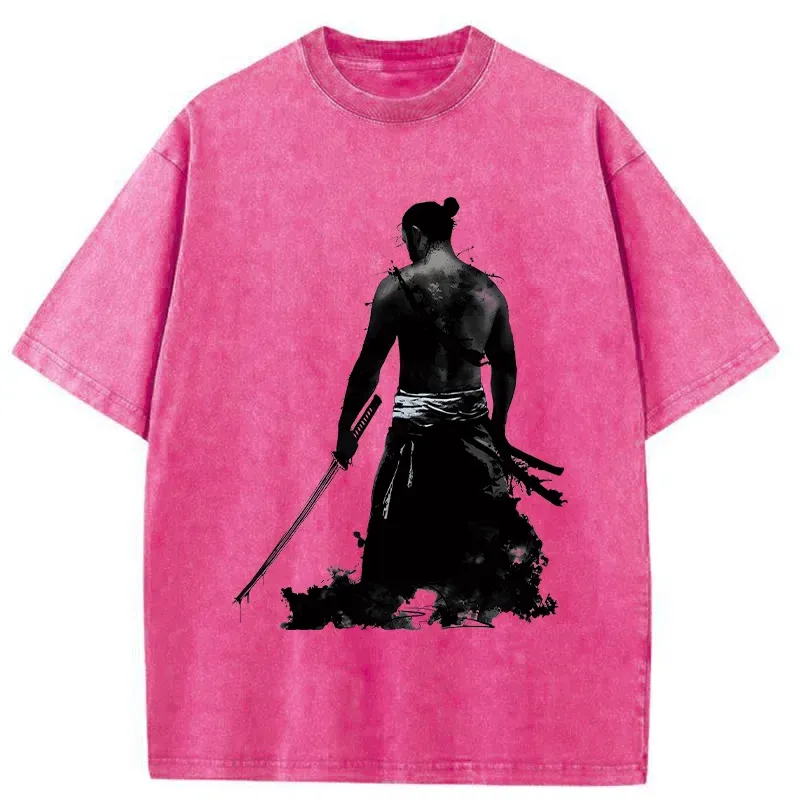 Tokyo-Tiger Strong Japanese Samurai Washed T-Shirt