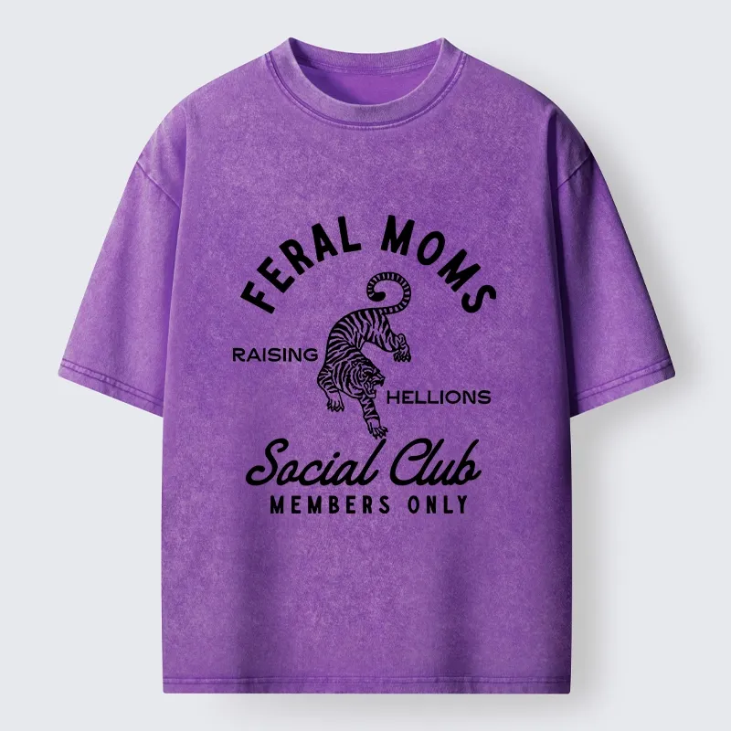 Tokyo-Tiger Tiger Feral Moms Club Washed T-Shirt