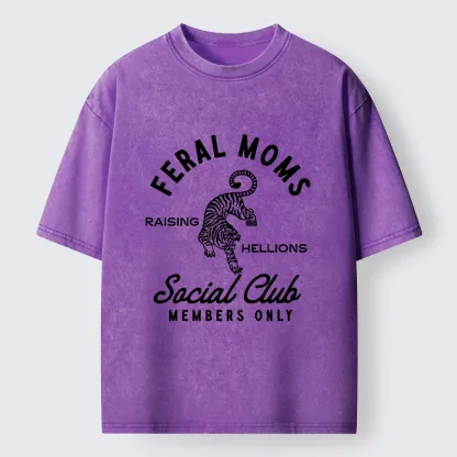 Tokyo-Tiger Tiger Feral Moms Club Washed T-Shirt