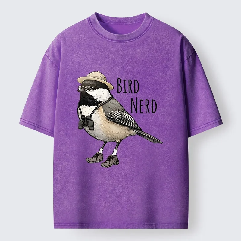 Tokyo-Tiger Bird Nerd Chickadee Explorer Washed T-Shirt