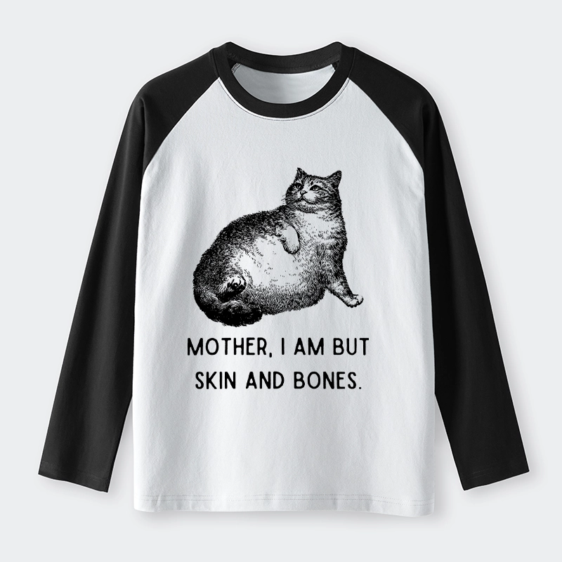 Tokyo-Tiger Skin & Bones Cat Raglan Long Sleeve T-shirt