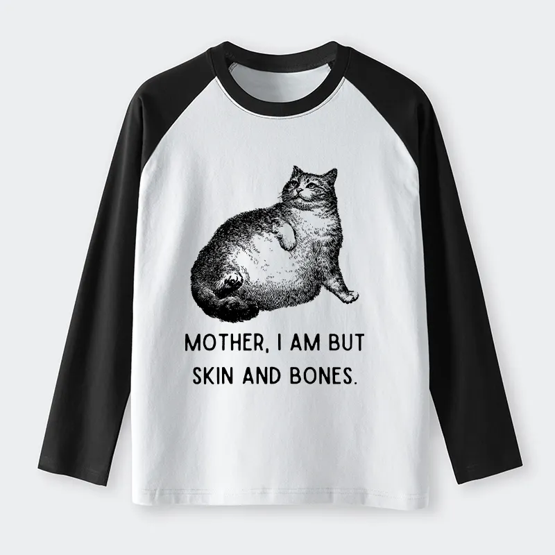 Tokyo-Tiger Skin & Bones Cat Raglan Long Sleeve T-shirt