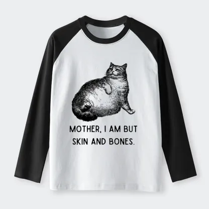 Tokyo-Tiger Skin & Bones Cat Raglan Long Sleeve T-shirt