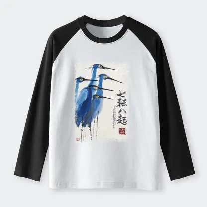 Tokyo-Tiger Wings That Never Yield Raglan Long Sleeve T-shirt