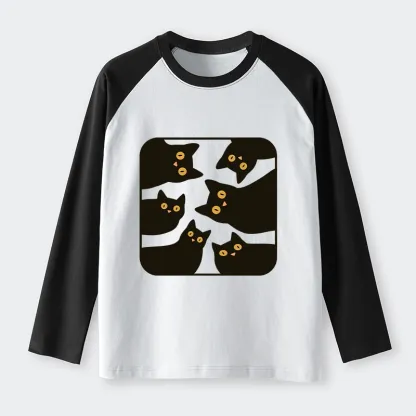 Tokyo-Tiger Cats Are Watching You Raglan Long Sleeve T-shirt