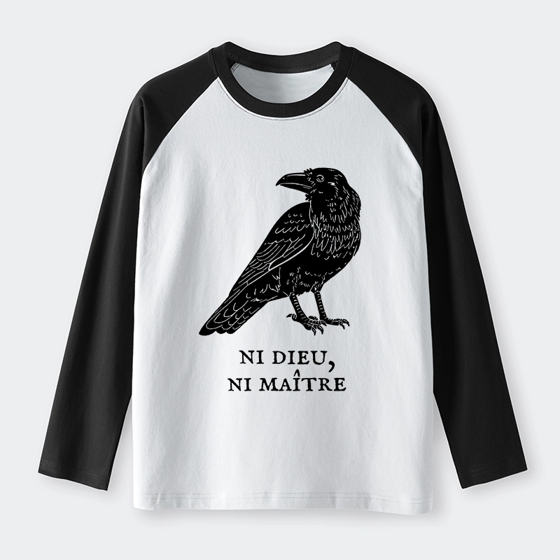 Tokyo-Tiger Crow Have A Strong Sense Of Self Raglan Long Sleeve T-shirt