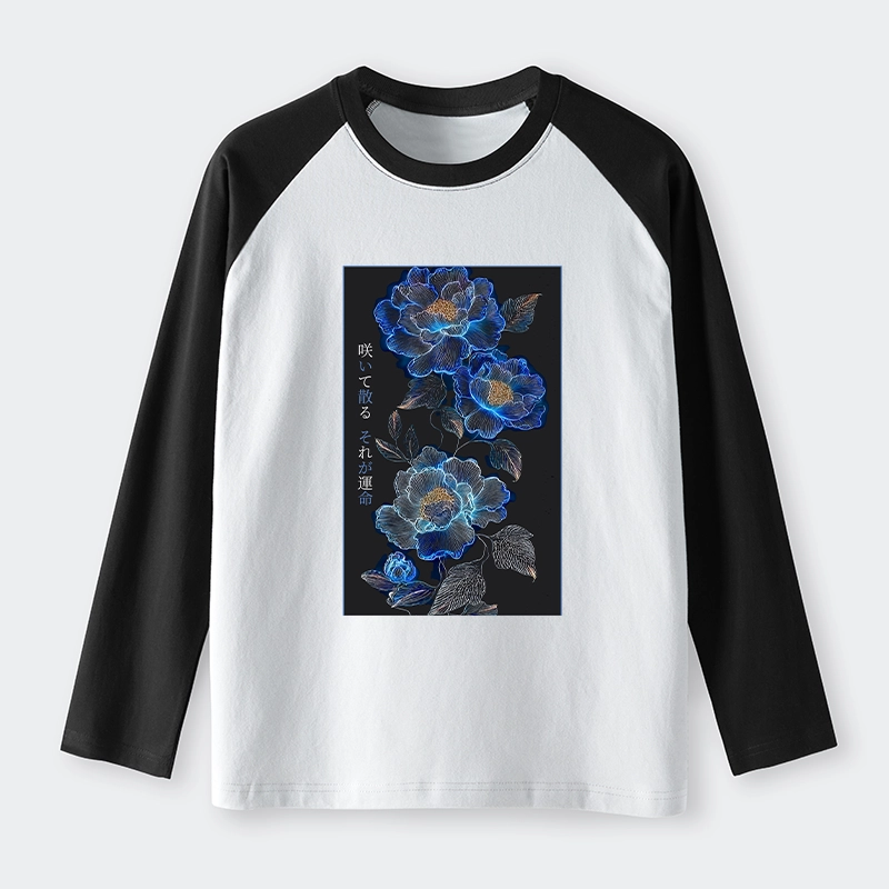 Tokyo-Tiger The Sea Of Flowers In The Darkness Raglan Long Sleeve T-shirt
